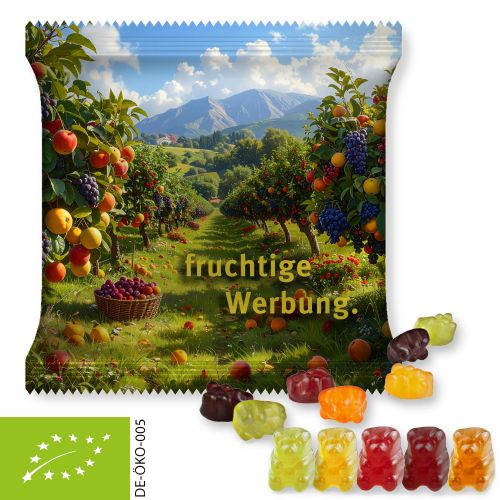 Organic gummy bears without gelatine, ca. 30g, maxi bag