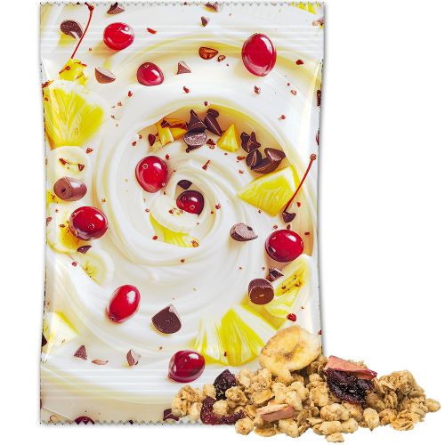 Muesli crunchy fruit, ca. 60g, maxi bag