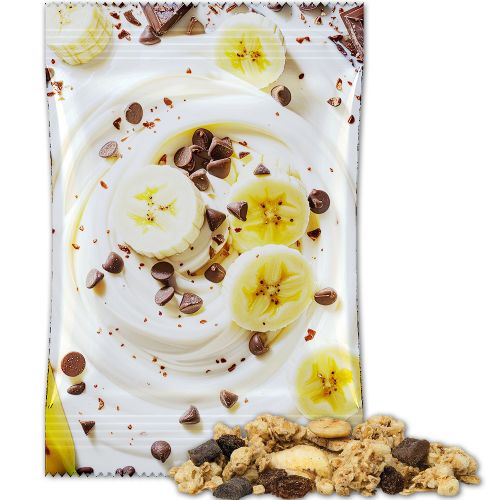 Muesli crunchy banana-choco, ca. 60g, maxi bag