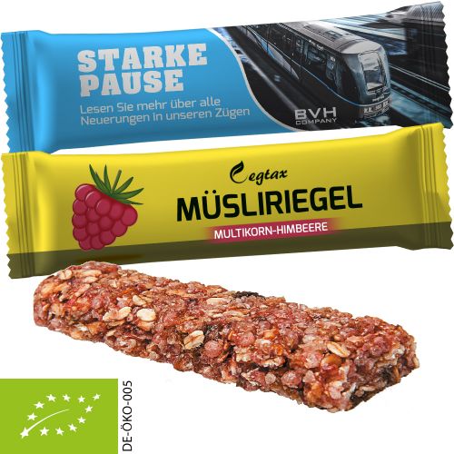 Organic cereal bar raspberry, ca. 30g, flowpack