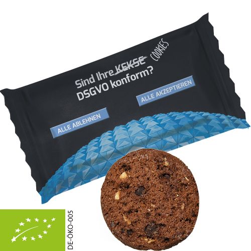Organic cookie chocolate hazelnut, ca. 7g, flowpack