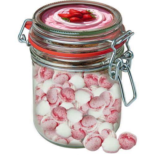 Strawberry yogurt candy, ca. 200g, candy jar maxi with label