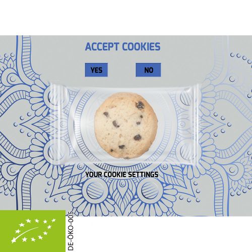 Organic cookie chocolate orange, ca. 7g, express promotional card with print