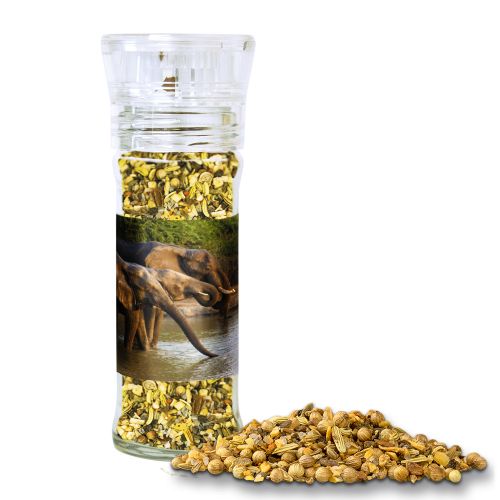 African BBQ, ca. 45g, transparent spice mill with label
