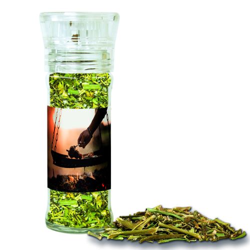 BBQ herbal rub, ca. 30g, transparent spice mill with label