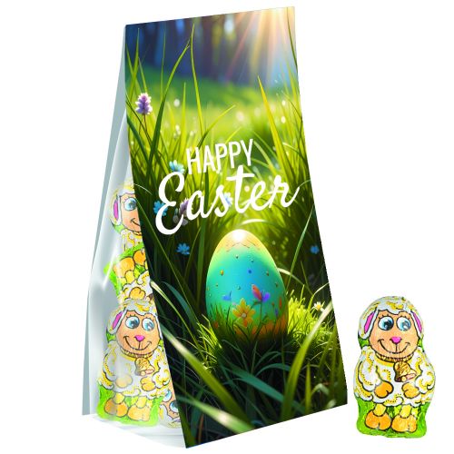 Chocolate lamb, ca. 36g, express pouch with promotional flyer