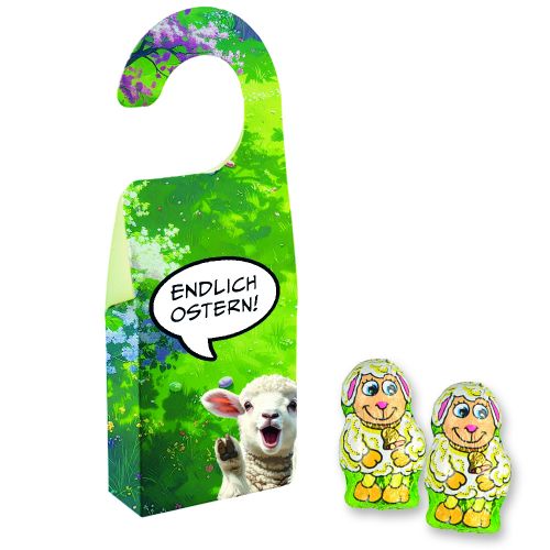 Chocolate lamb, ca. 36g, door hanger folded box