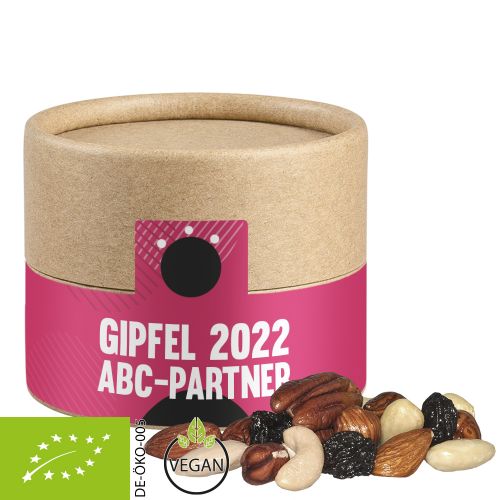 Organic trail mix, ca. 40g, cardboard can mini
