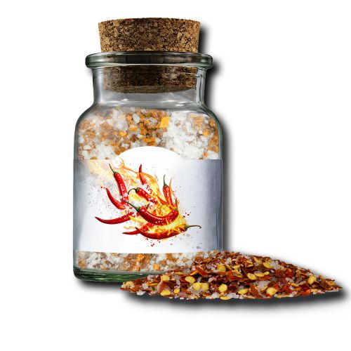 Chili salt, ca. 55g, cork glass with label