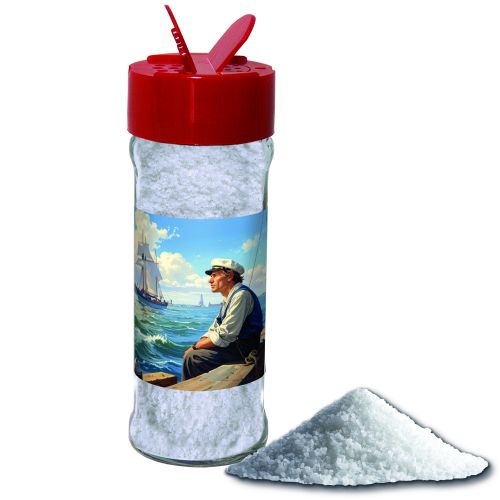 Sea salt, ca. 80g, spice shaker with label