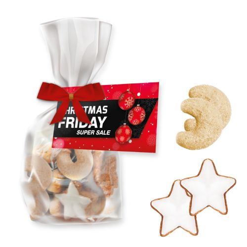 Christmas biscuit mix, ca. 115g, express midi stand up pouch with bow with advertising card