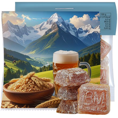 Bavarian malt candy, ca. 17g, express midi bag with promotional flyer