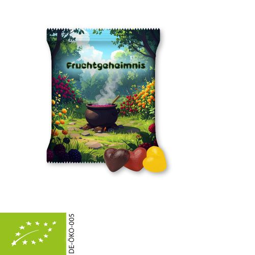 Organic fruit gum hearts, ca. 20g, maxi bag