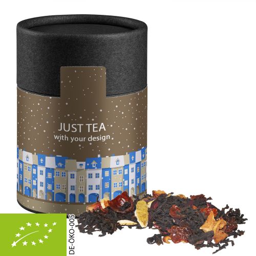 Organic Christmas black tea, ca. 45g, cardboard can midi black