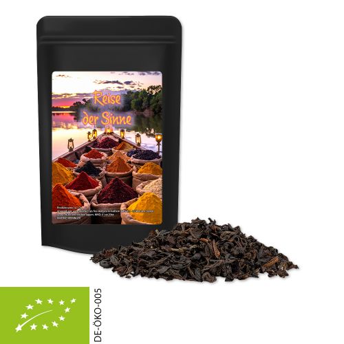 Black tea, ca. 12g, mini stand up pouch black with label