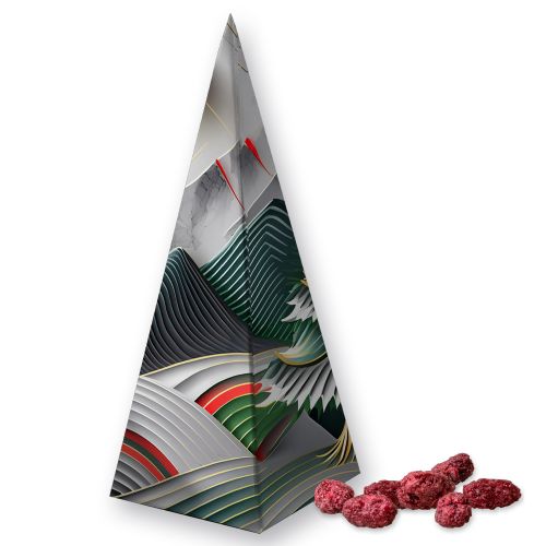 Roasted almonds raspberry, ca. 30g, present pyramid