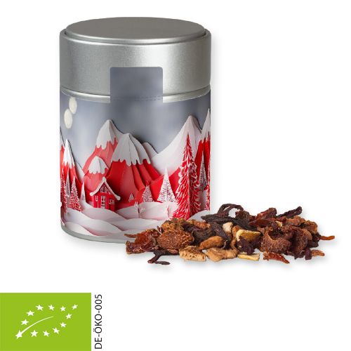 Organic fine mulled wine spice, ca. 60g, metal tin midi silver
