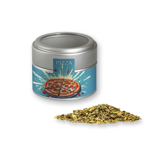 Pizza herb, ca. 16g, metal tin mini silver with window