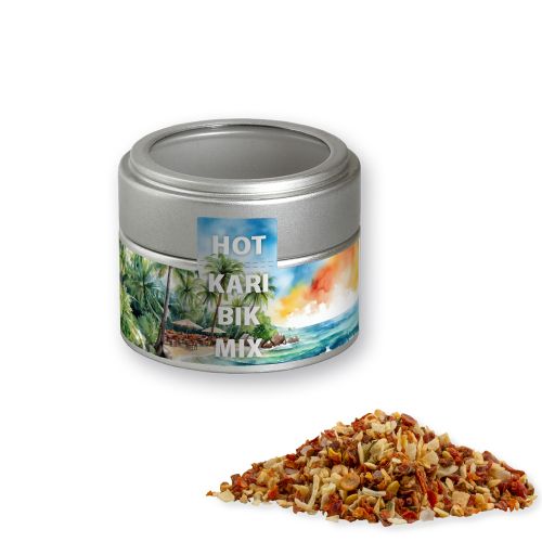 HOT caribbean mix, ca. 40g, metal tin mini silver with window