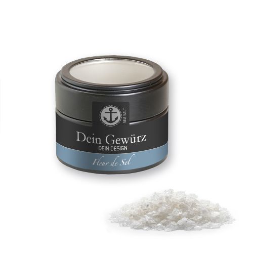 Fleur de Sel, ca. 50g, metal tin mini black with window