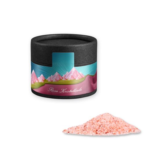 Pink crystal salt, ca. 75g, cardboard can mini black
