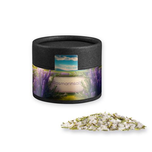 Rosemary salt, ca. 52g, cardboard can mini black