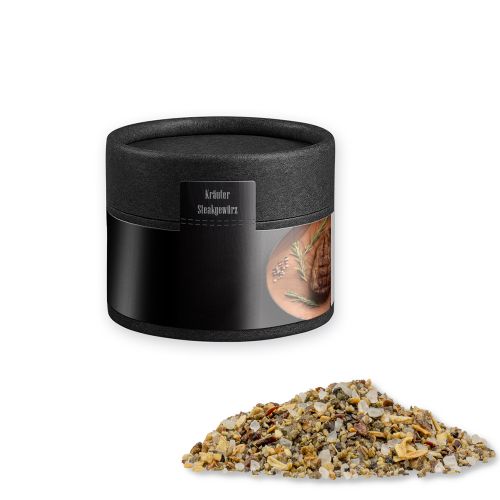 Herb steak spice, ca. 25g, cardboard can mini black