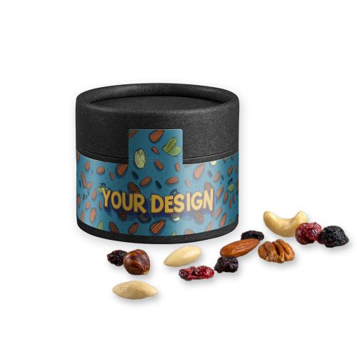 Premium trail mix, ca. 40g, cardboard can mini black