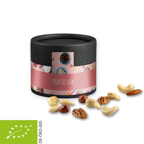 Organic nut mix , ca. 40g, cardboard can mini black