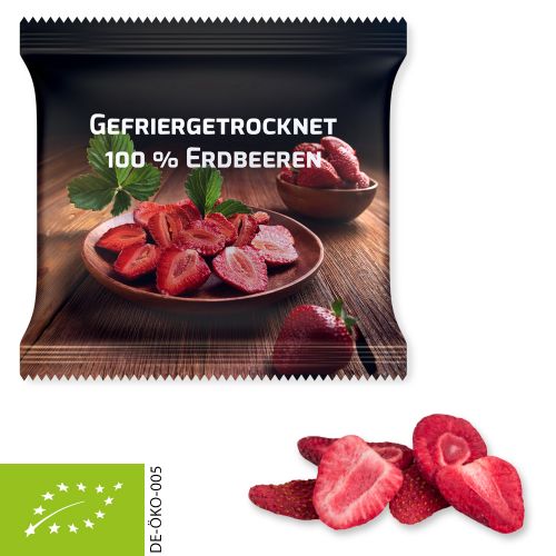 Organic freeze-dried strawberries, ca. 15g, maxi bag