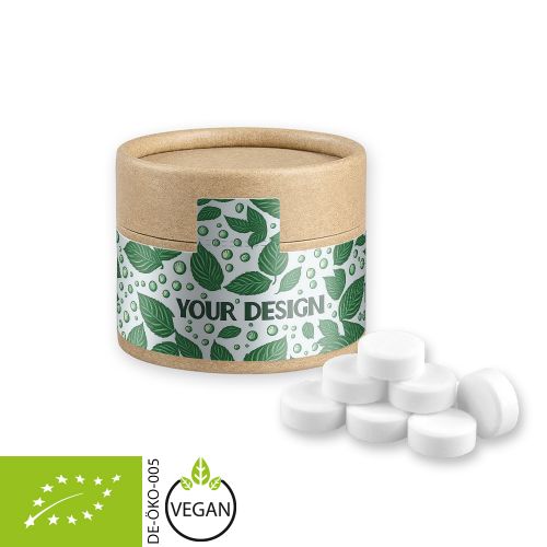 Organic peppermint drops, ca. 40g, cardboard can mini