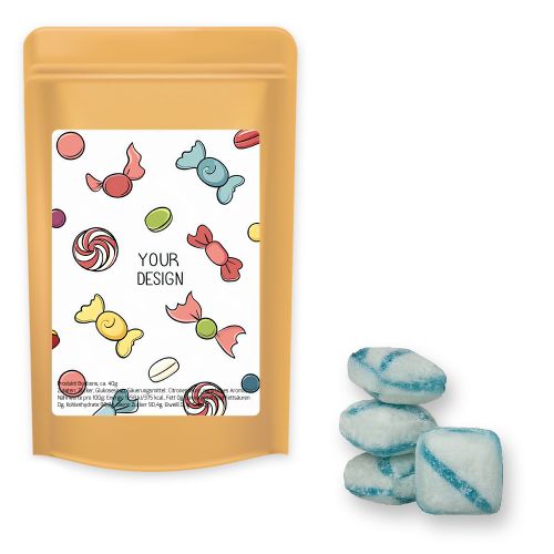 Fresh breeze candy, ca. 80g, midi stand up pouch with label