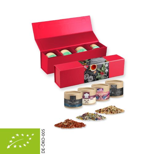 Rough spice mixture (category 1), ca. 120-300g, gift set premium red with 4 cardboard can mini