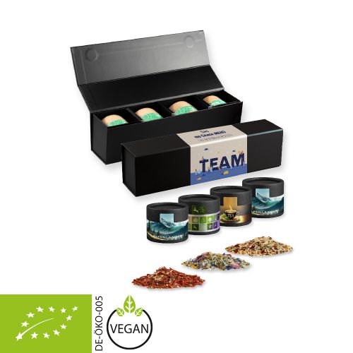 Rough spice mixture (category 1), ca. 120-300g, gift set premium black with 4 cardboard can mini
