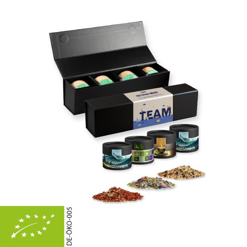 Rough spice mixture (category 2), ca. 40-160g, gift set premium black with 4 cardboard can mini