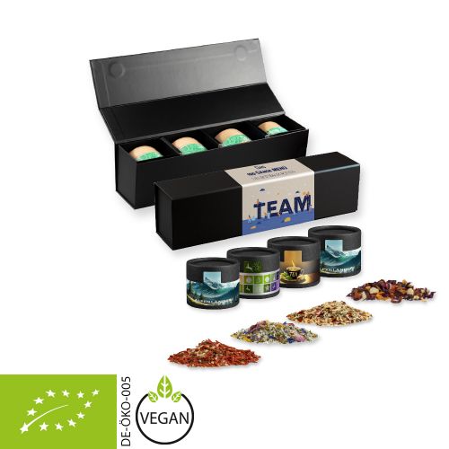 Rough spice mixture (category 3), ca. 100-300g, gift set premium black with 4 cardboard can mini