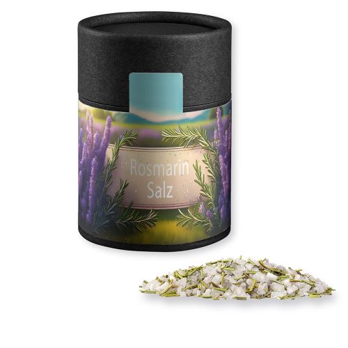 Rosemary salt, ca. 90g, cardboard can midi black