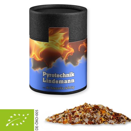 Organic fire and flame spice, ca. 75g, cardboard can midi black