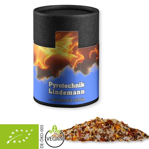 Organic fire and flame spice, ca. 75g, cardboard can midi black