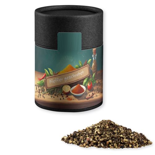 Pepper crushed, ca. 65g, cardboard can midi black