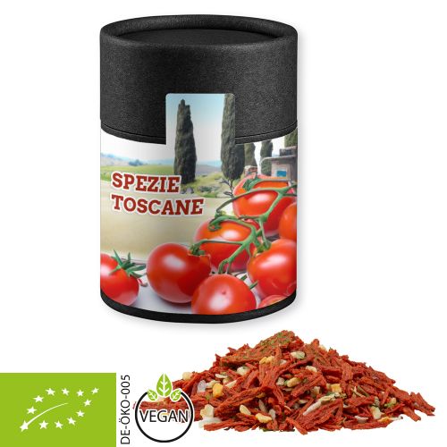 Organic tuscan bruschetta, ca. 50g, cardboard can midi black