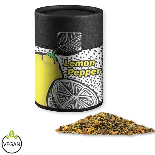 Lemon pepper, ca. 75g, cardboard can midi black