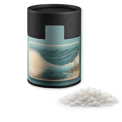 Fleur de Sel, ca. 65g, cardboard can midi black