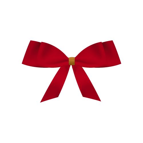 Deco, ca. 1g, ribbon red small with golden clip