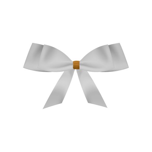 Deco, ca. 1g, ribbon white small with golden clip