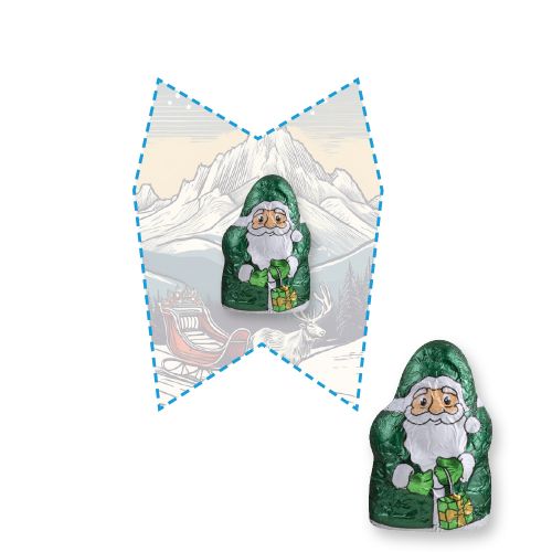 Chocolate mini Santa Claus vegan, ca. 7g, express Mini flyer custom shaped with print
