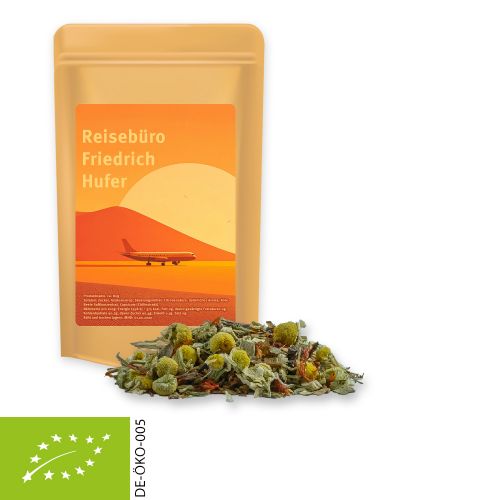 Organic rooibos tea relaxation time, ca. 20g, mini stand up pouch with label
