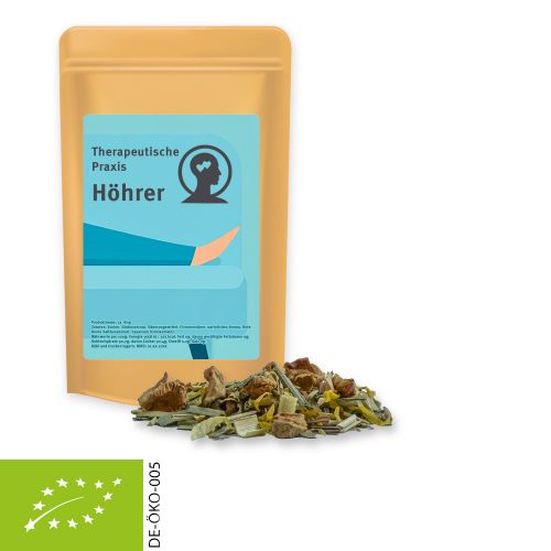 Organic herbal tea peace of mind, ca. 12g, mini stand up pouch with label
