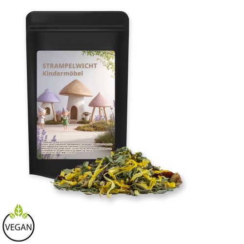 Herbal tea lavender, ca. 11g, mini stand up pouch black with label