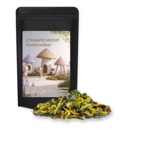 Herbal tea lavender, ca. 11g, mini stand up pouch black with label
